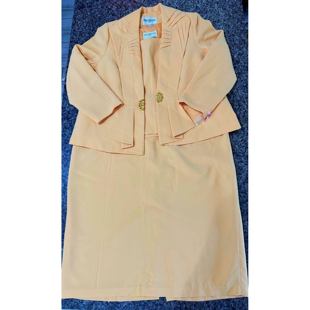 Nina Massini NM Yellow Sleeveless Blouse Scoop Neck Side Zip Plus‎ Size 24